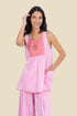 Sleeveless embroidered top in cotton gauze